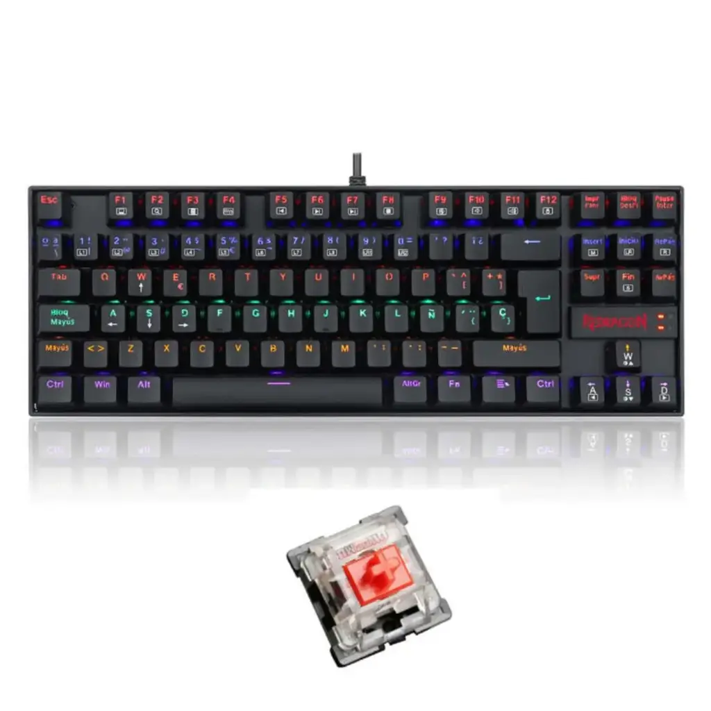 Teclado Mecánico Redragon Kumara Rainbow K552-KR sp Negro Red Switch 